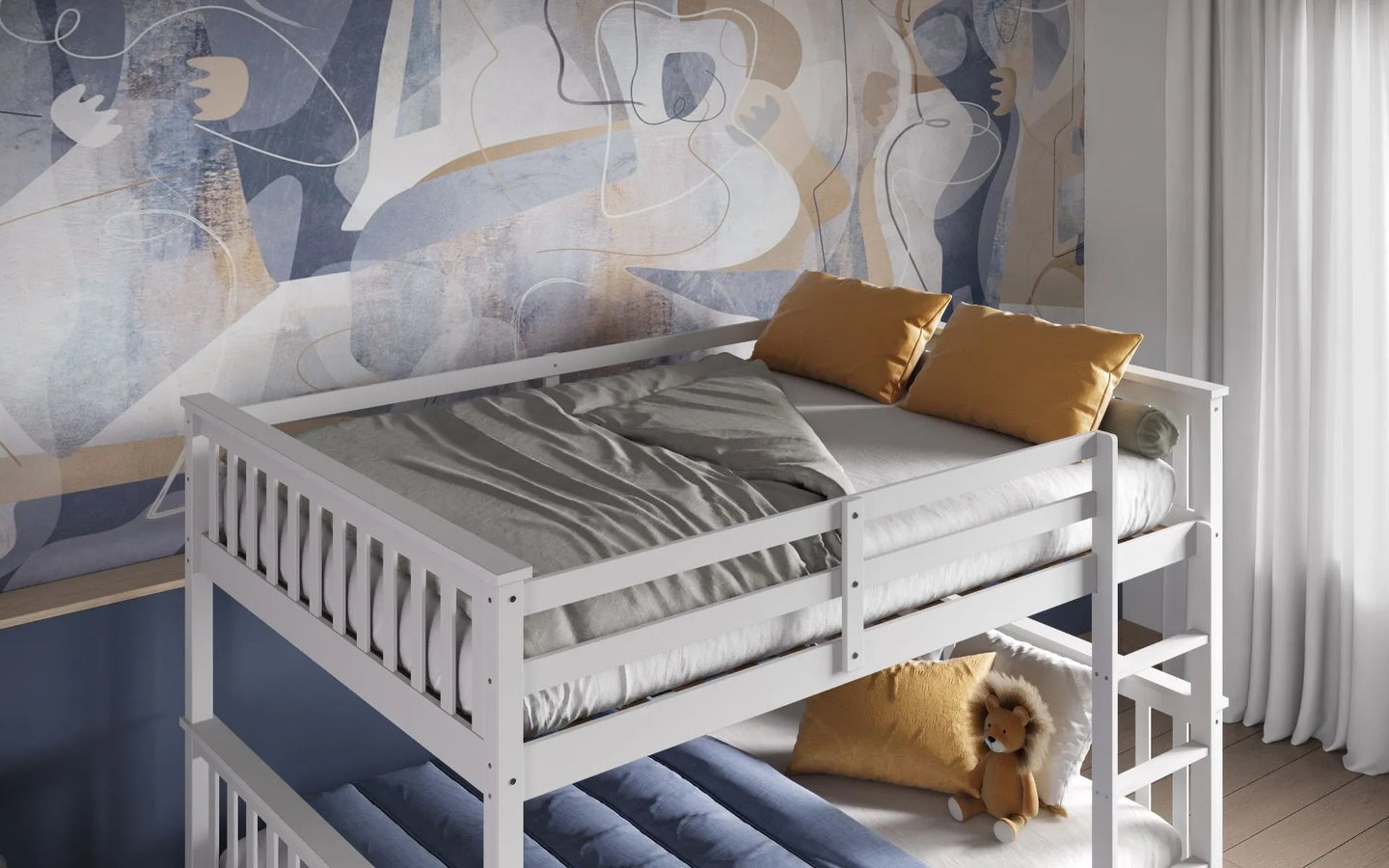 Tetrad Detachable White Small Double Bunk Bed